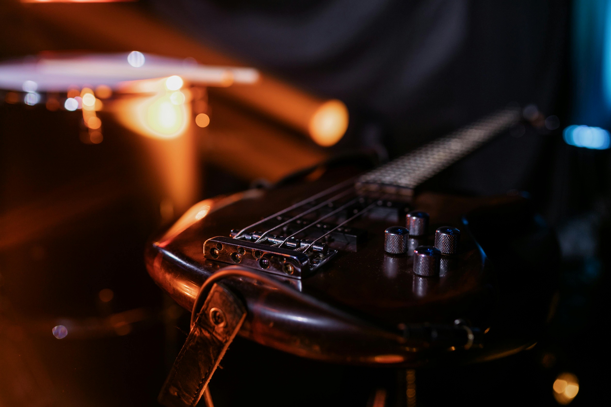Bass guitar close-up